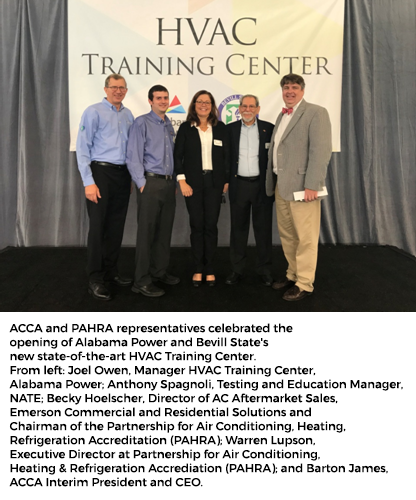 ACCA Joins Alabama Power in Celebrating New PAHRA approved HVAC Training Center